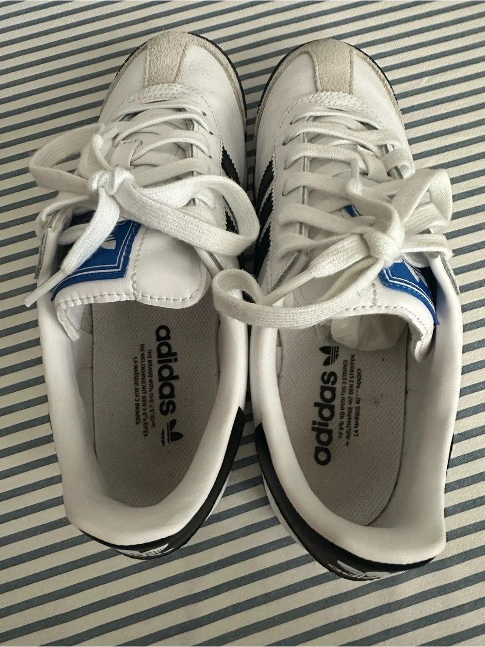 adidas Samoa White with Black Stripes Men's Sneakers